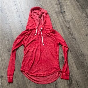 american eagle hooded waffle t